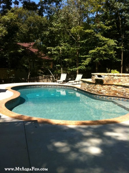 Beautiful new swimming pool built by Aqua Fun Inc. of Canton, GA. 