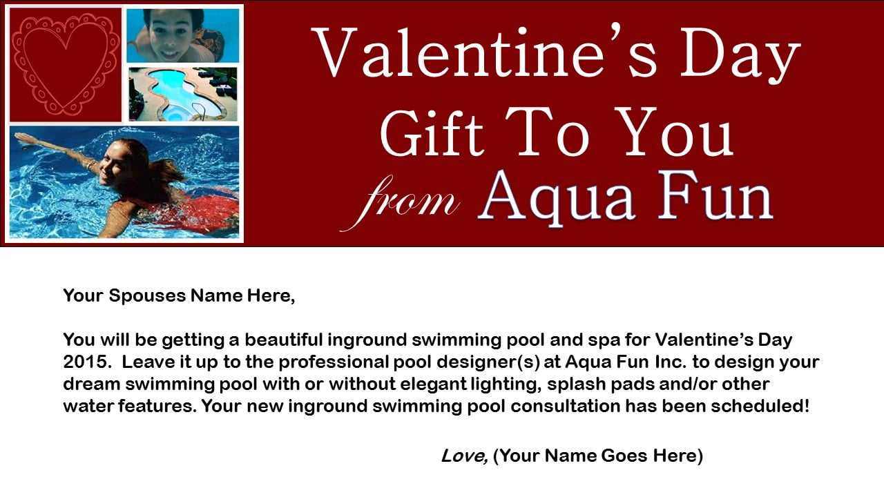 Valentine Voucher Aqua Fun