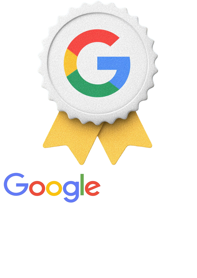 Google award badge with ribbon
